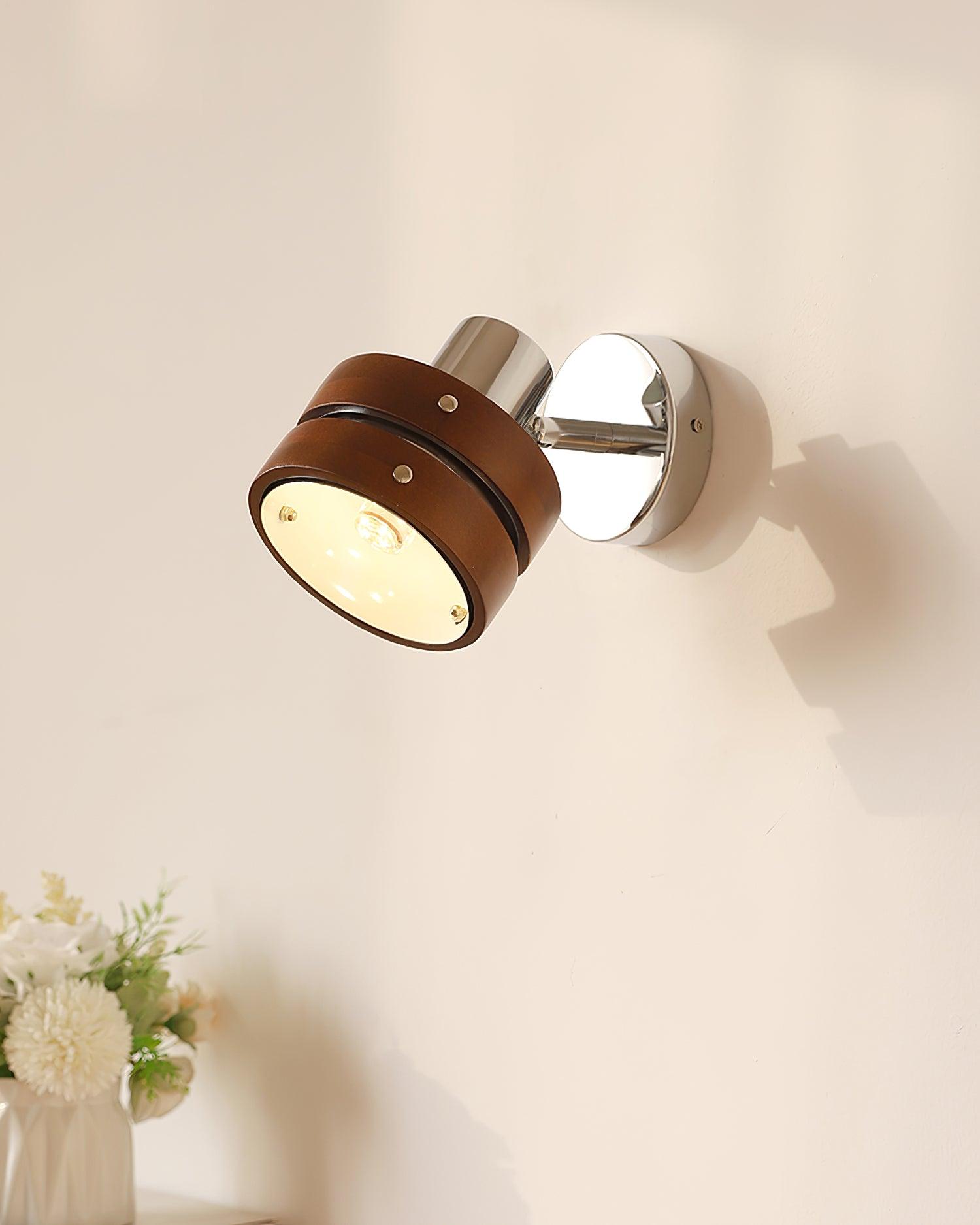 Wall Lamp Metal & Wood Barrel Shade Adjustable Warm Glow - Letslighting