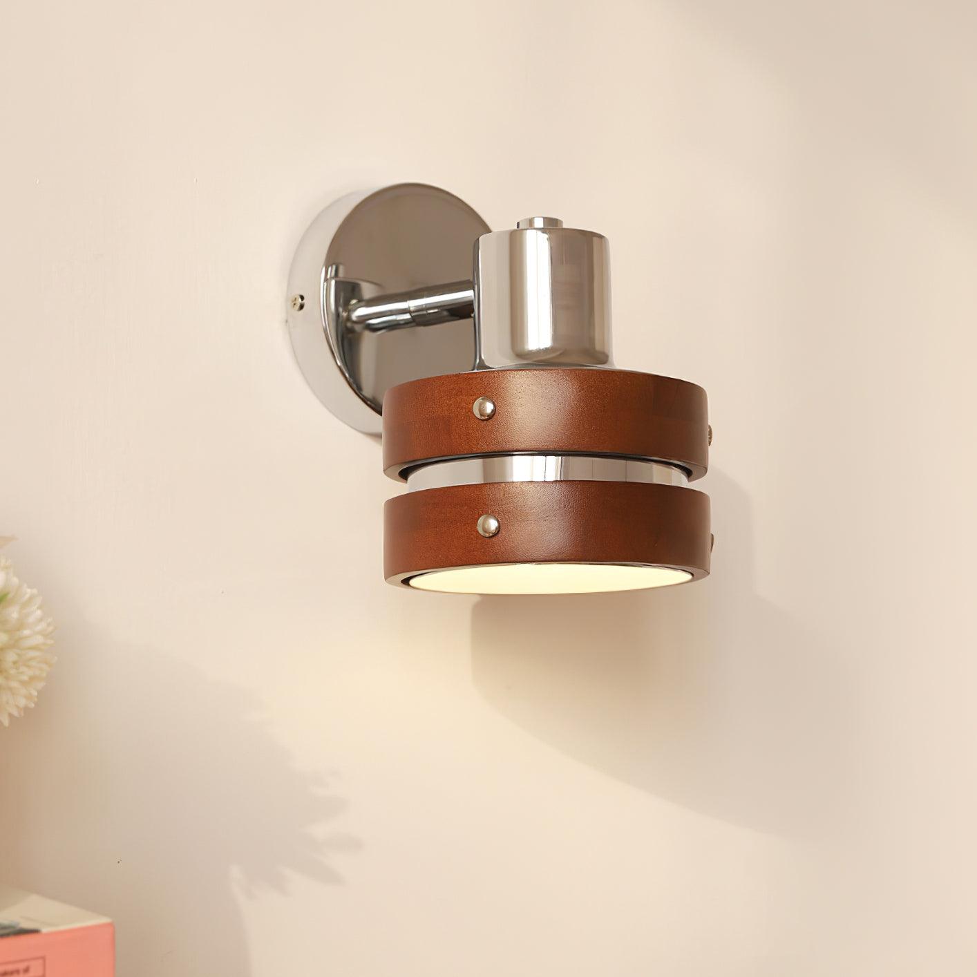Wall Lamp Metal & Wood Barrel Shade Adjustable Warm Glow - Letslighting
