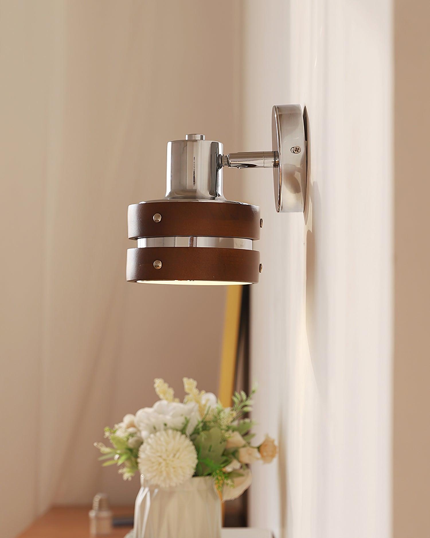 Wall Lamp Metal & Wood Barrel Shade Adjustable Warm Glow - Letslighting