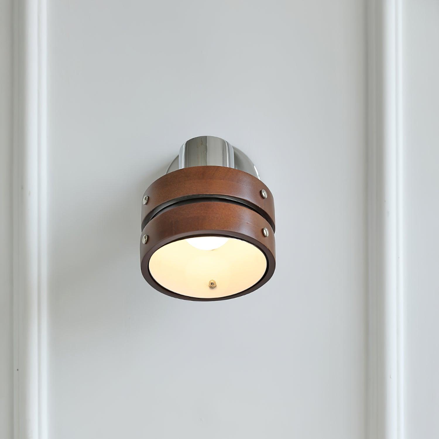 Wall Lamp Metal & Wood Barrel Shade Adjustable Warm Glow - Letslighting
