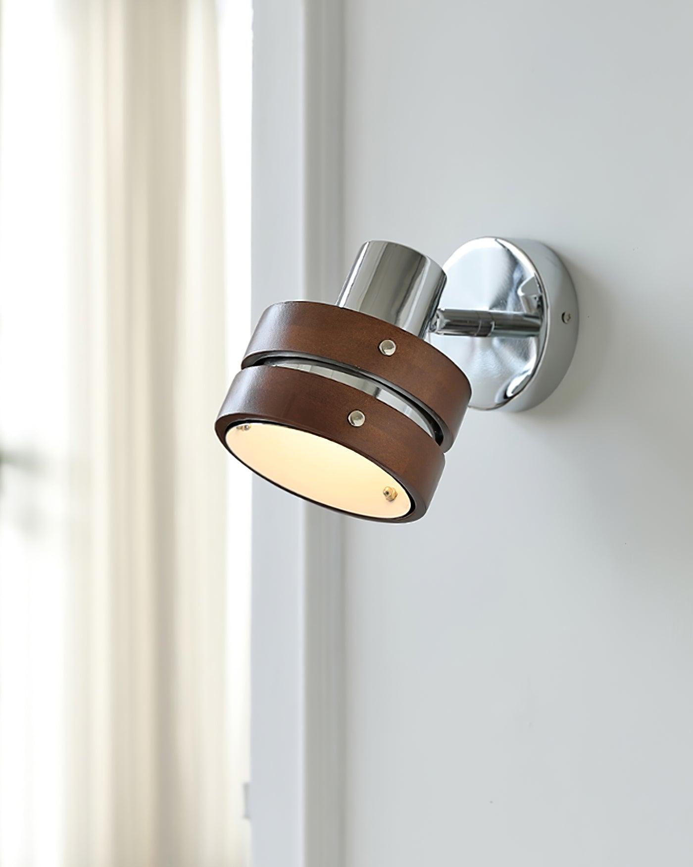 Wall Lamp Metal & Wood Barrel Shade Adjustable Warm Glow - Letslighting