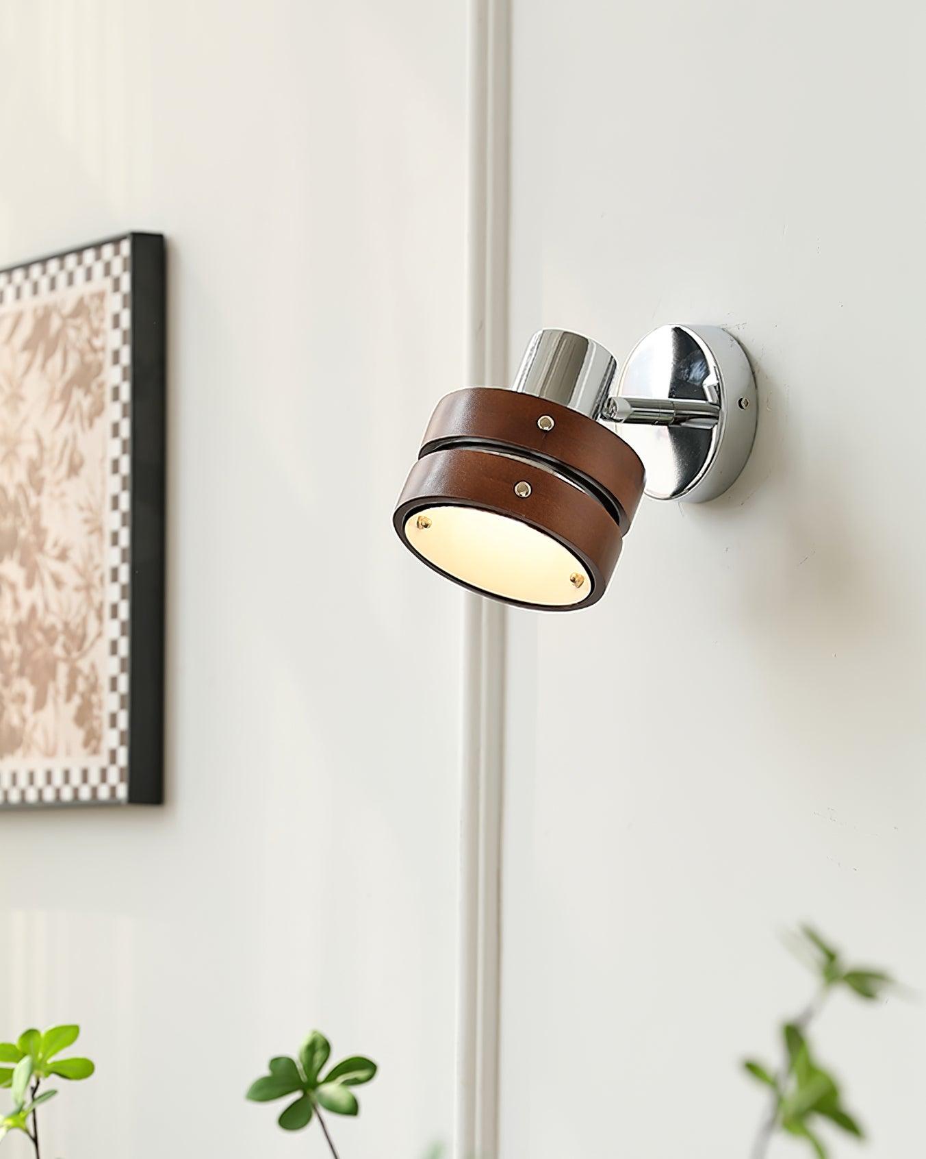 Wall Lamp Metal & Wood Barrel Shade Adjustable Warm Glow - Letslighting