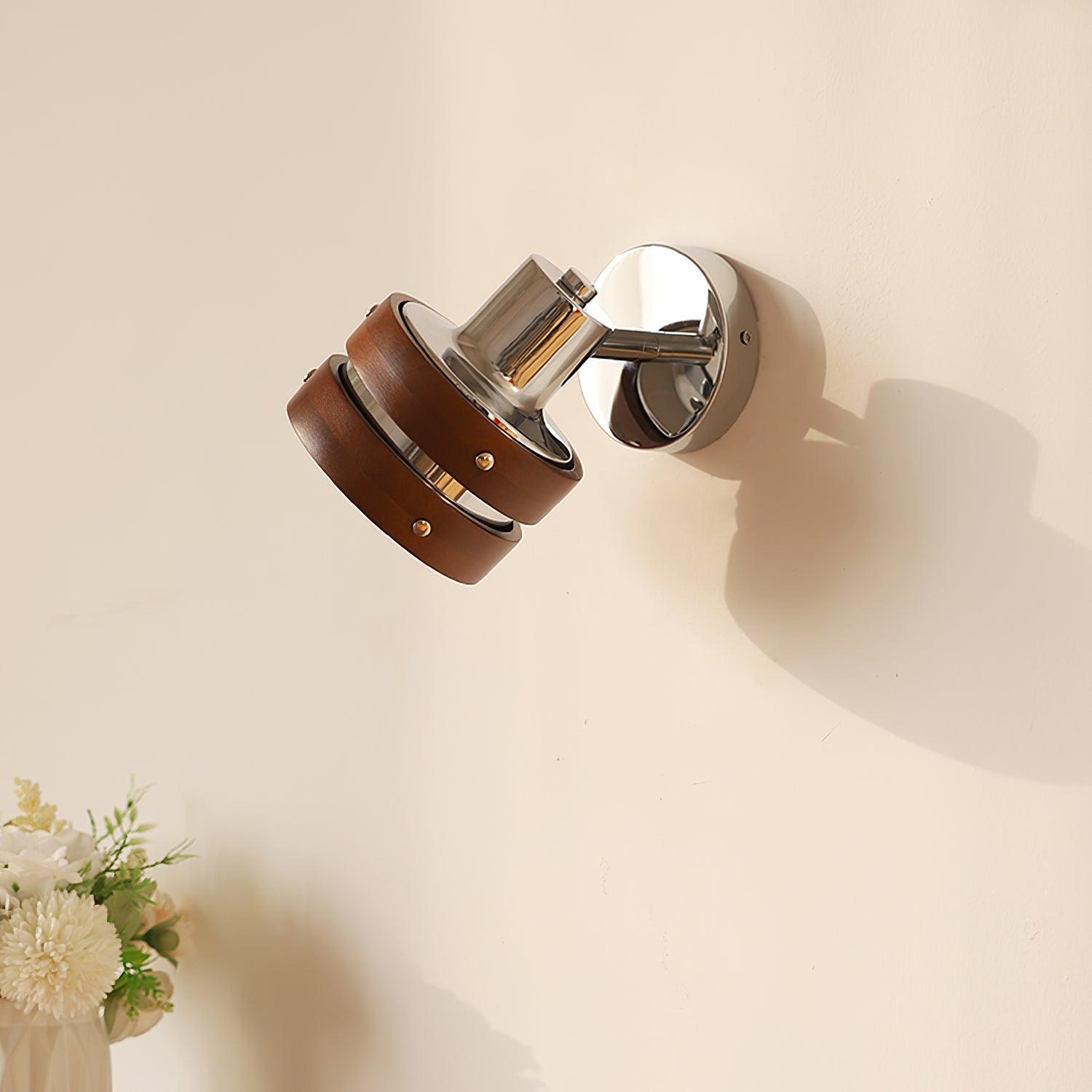 Wall Lamp Metal & Wood Barrel Shade Adjustable Warm Glow - Letslighting