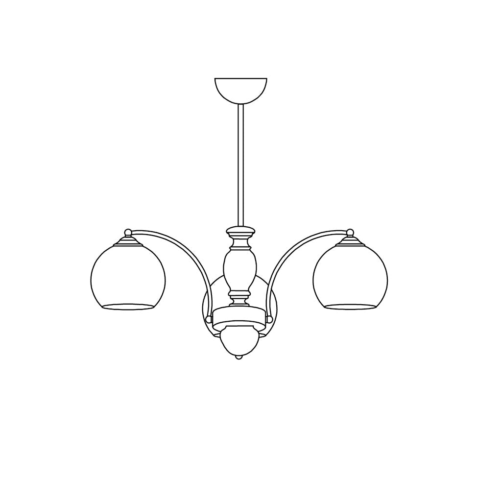 Chandelier Glass Shades Metal Frame Wood Accents Mid-Century Calm - Letslighting