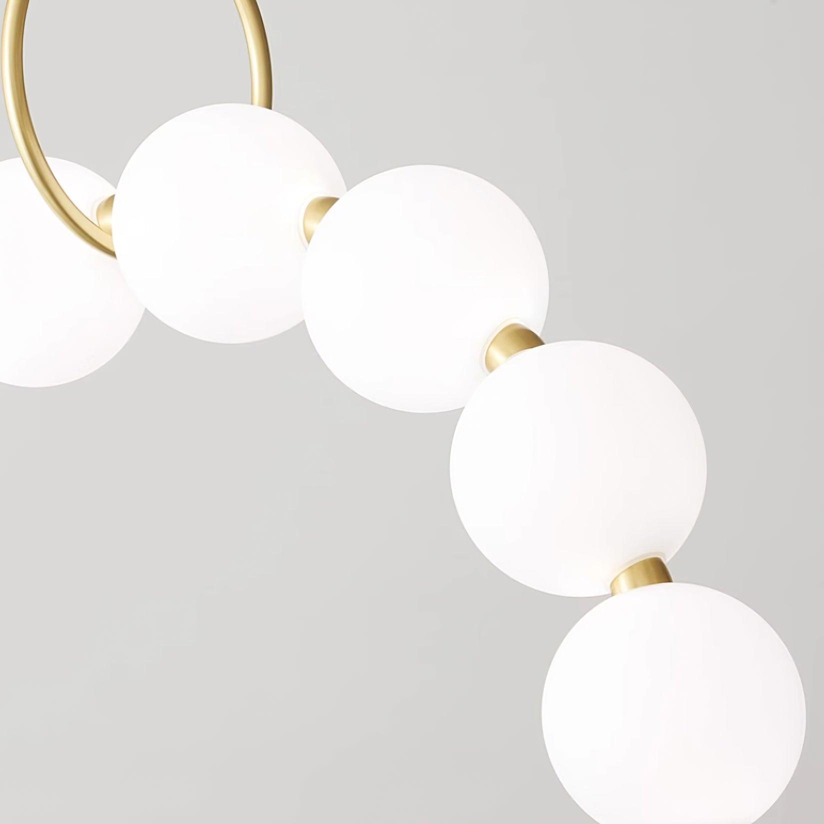 Chandelier Brass Ring Acrylic Spheres Modern Minimalist - Letslighting