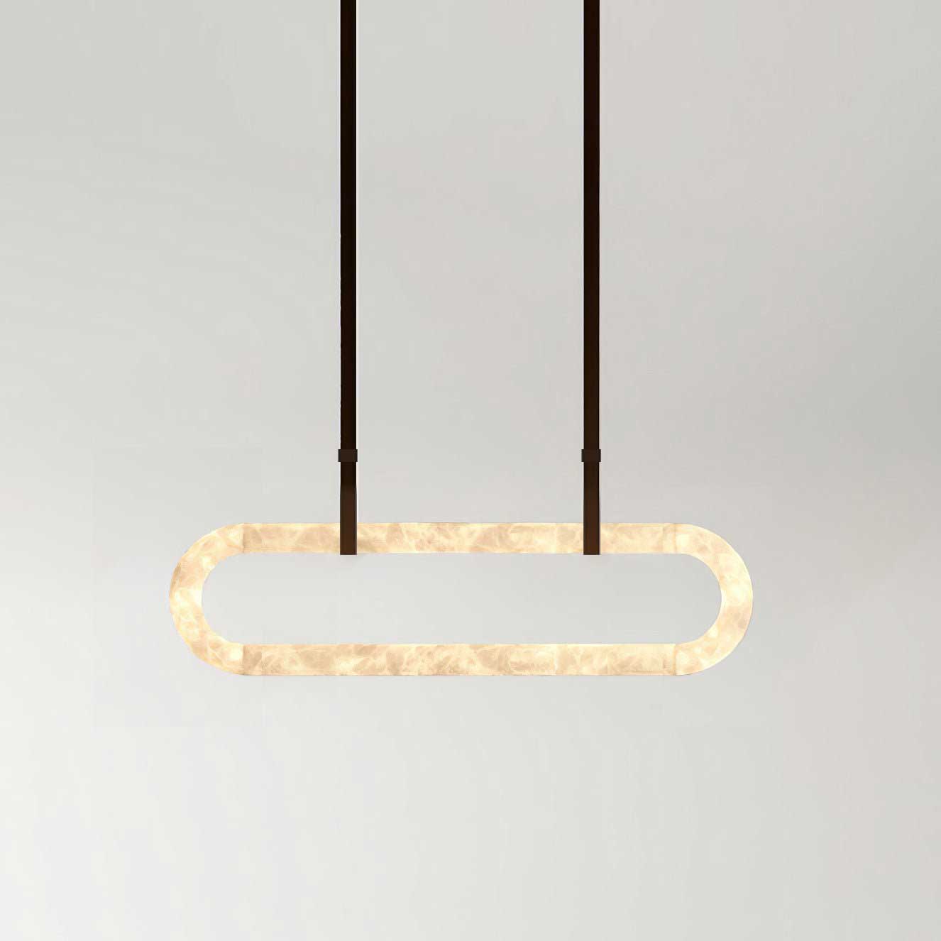Kurve Chandelier Alabaster Ring Artificial leather - Letslighting