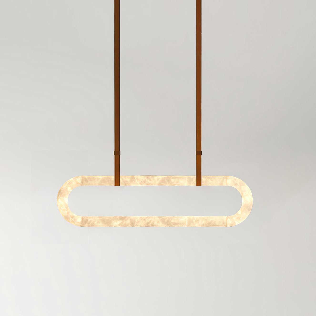 Kurve Chandelier Alabaster Ring Artificial leather - Letslighting