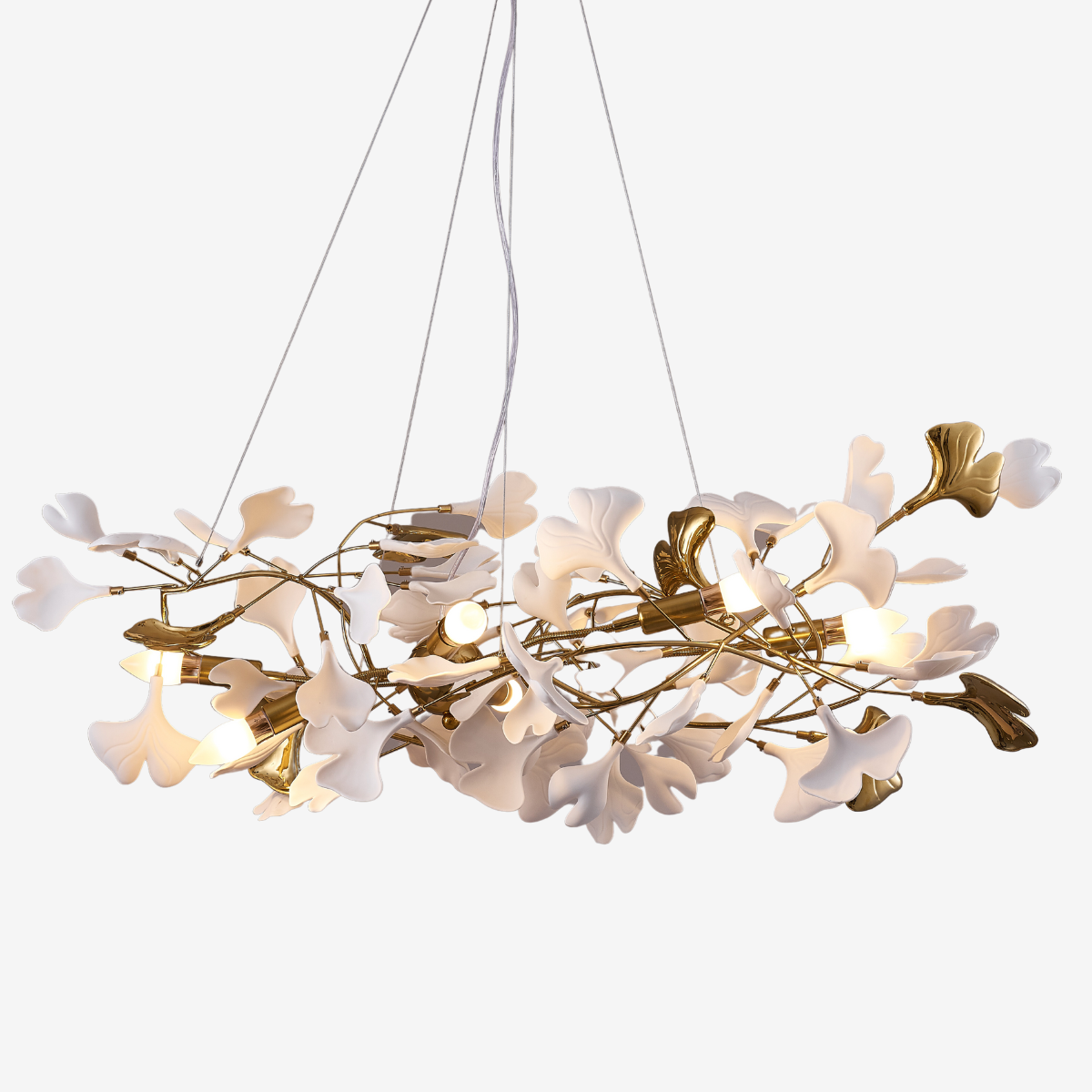 Olivia Diseño Ginkgo Biloba Acrílico/Metal Lámpara Colgante Dorada