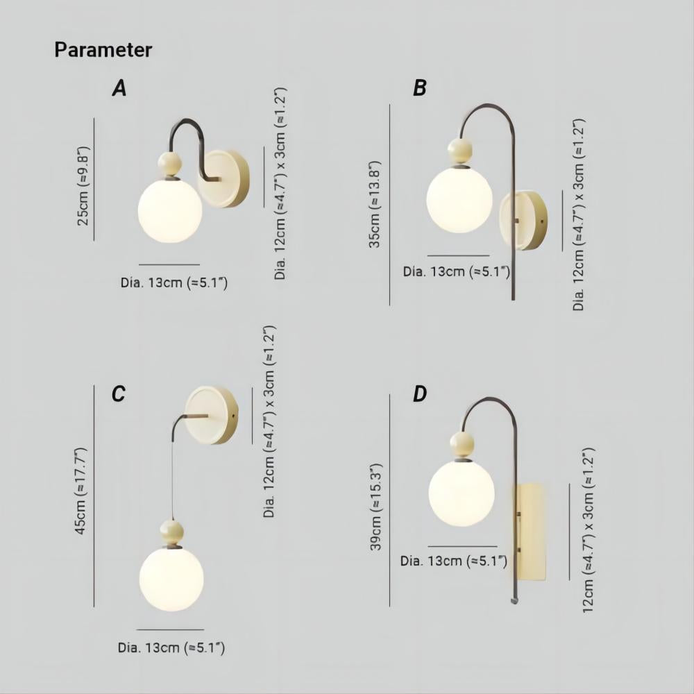 Valentina Moderna Minimalista LED Aplique de Pared Metal Vidrio Estudio