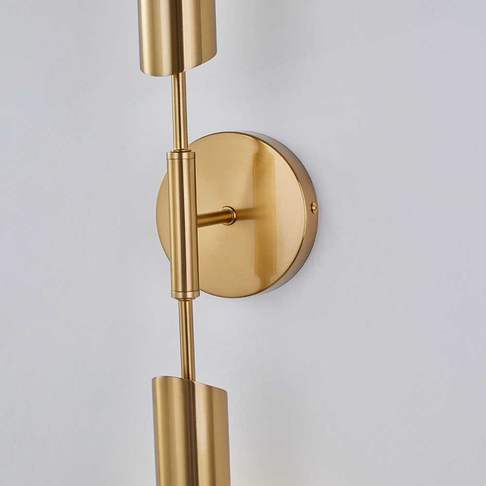 Arisha Posmoderno Doble Foco Metal Aplique de Pared Dorado