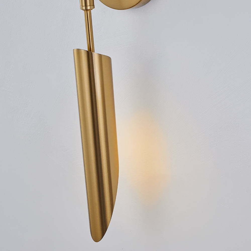 Arisha Posmoderno Doble Foco Metal Aplique de Pared Dorado