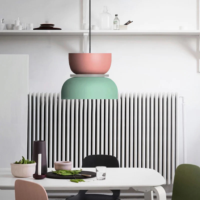 Valentina Moderna Domo LED Metal Lámpara Colgante Multicolor