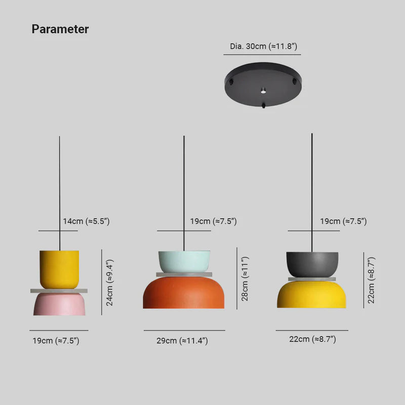 Valentina Moderna Domo LED Metal Lámpara Colgante Multicolor