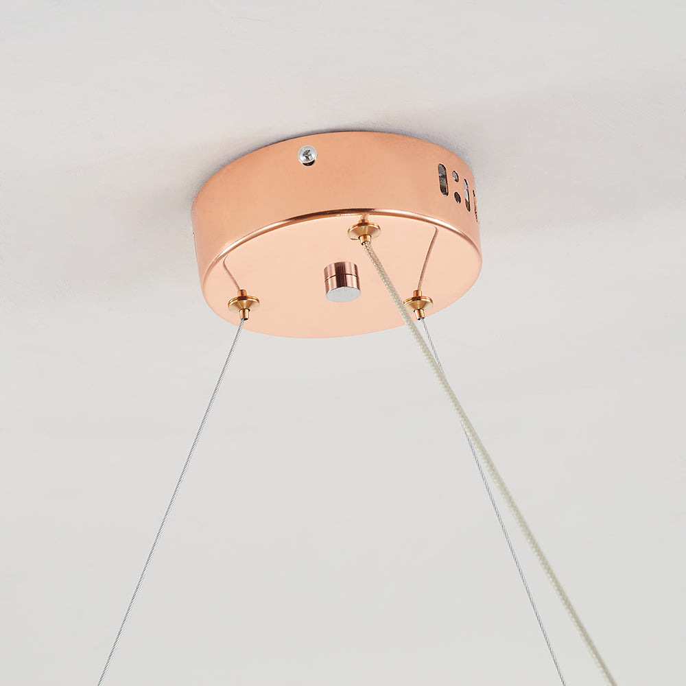 Arisha Decorativa Circulo Metal Lámpara Colgante Plata/Ora Rosa