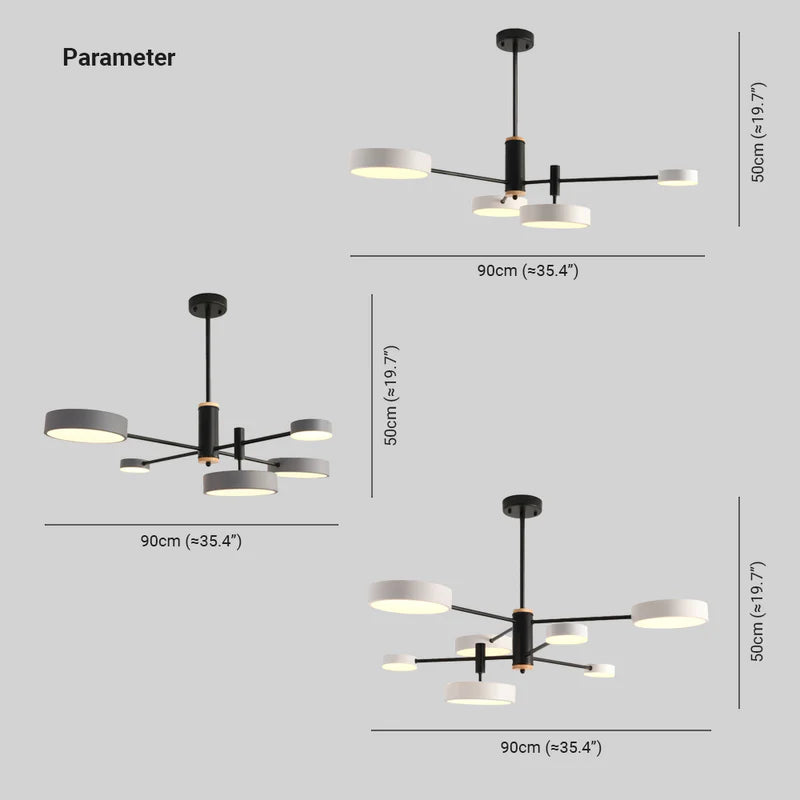 Arisha Moderna Bifurcado Metal/Madera Lámpara Colgante Dorada/Blanca/Gris