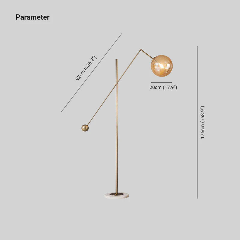 Luxury Moderna Geométrica Metal LED Lámpara de Pie Latón