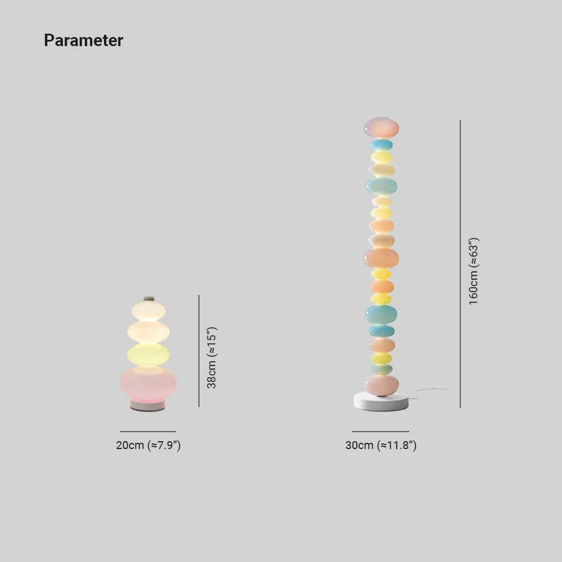 Macaron Moderna Geométrica Metal/Vidrio Lámpara de Mesa/Pie