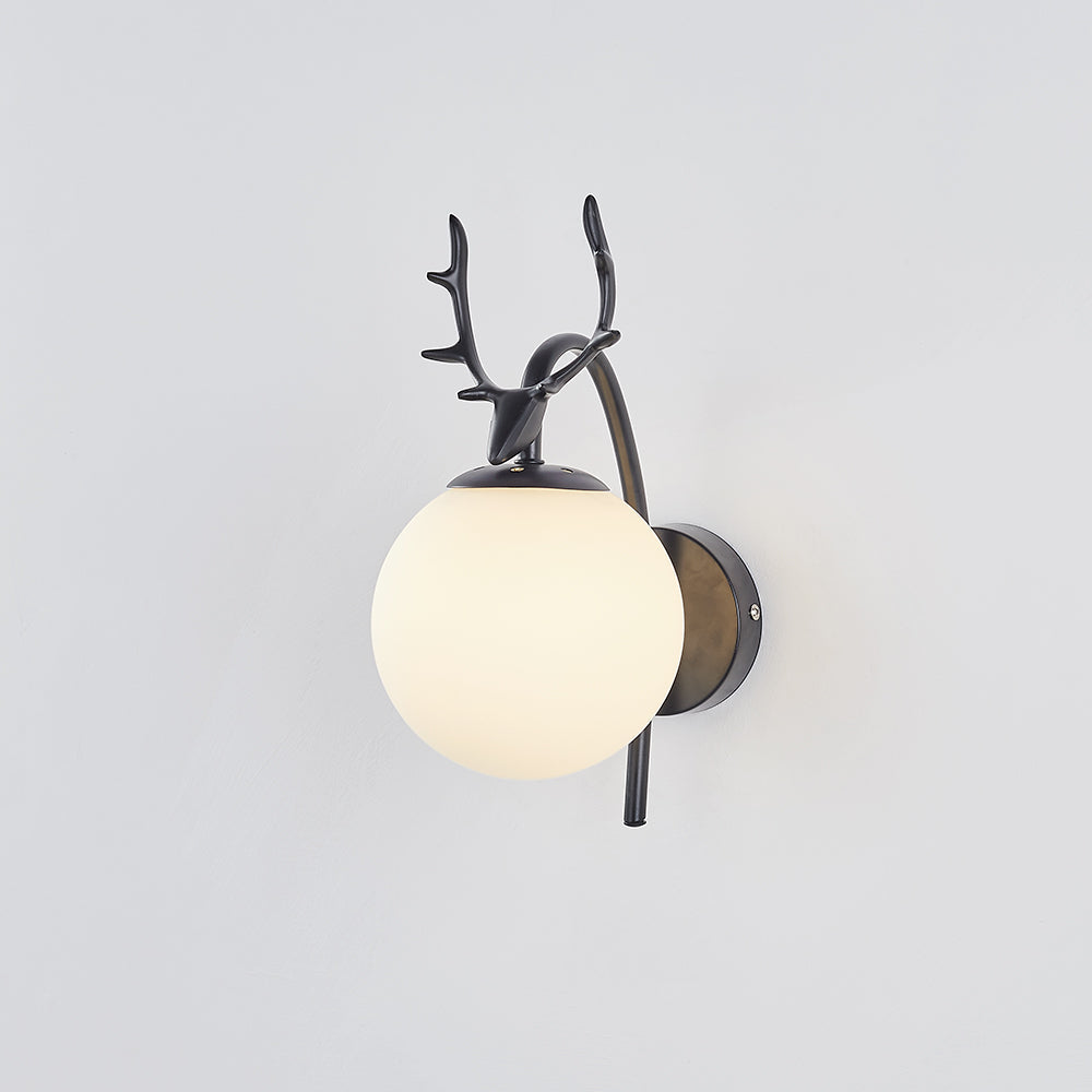 Ray Diseño Antler Metal/Acrílico Aplique de Pared Negro/Dorado