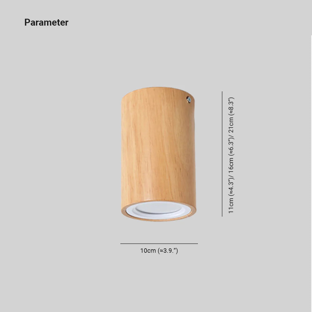 Muto Minimalista Cilíndrica Acrílico LED Lámpara de Techo Madera