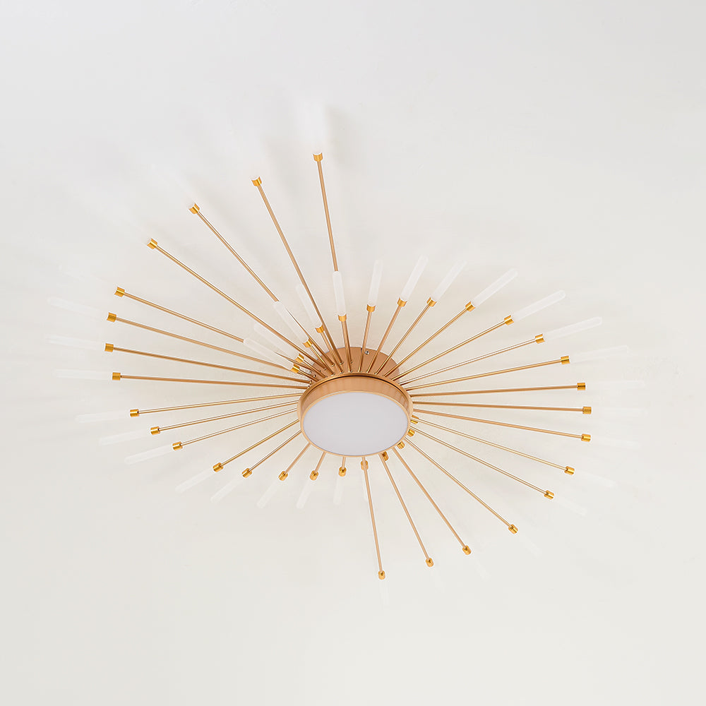 Arisha Moderna Lineal Metal/Acrílico Lámpara de Techo Negra/Dorada