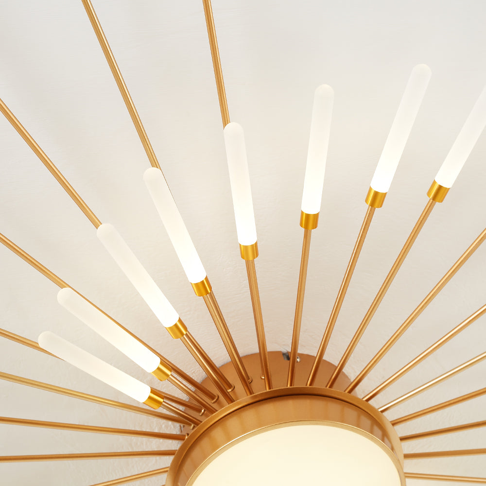 Arisha Moderna Lineal Metal/Acrílico Lámpara de Techo Negra/Dorada