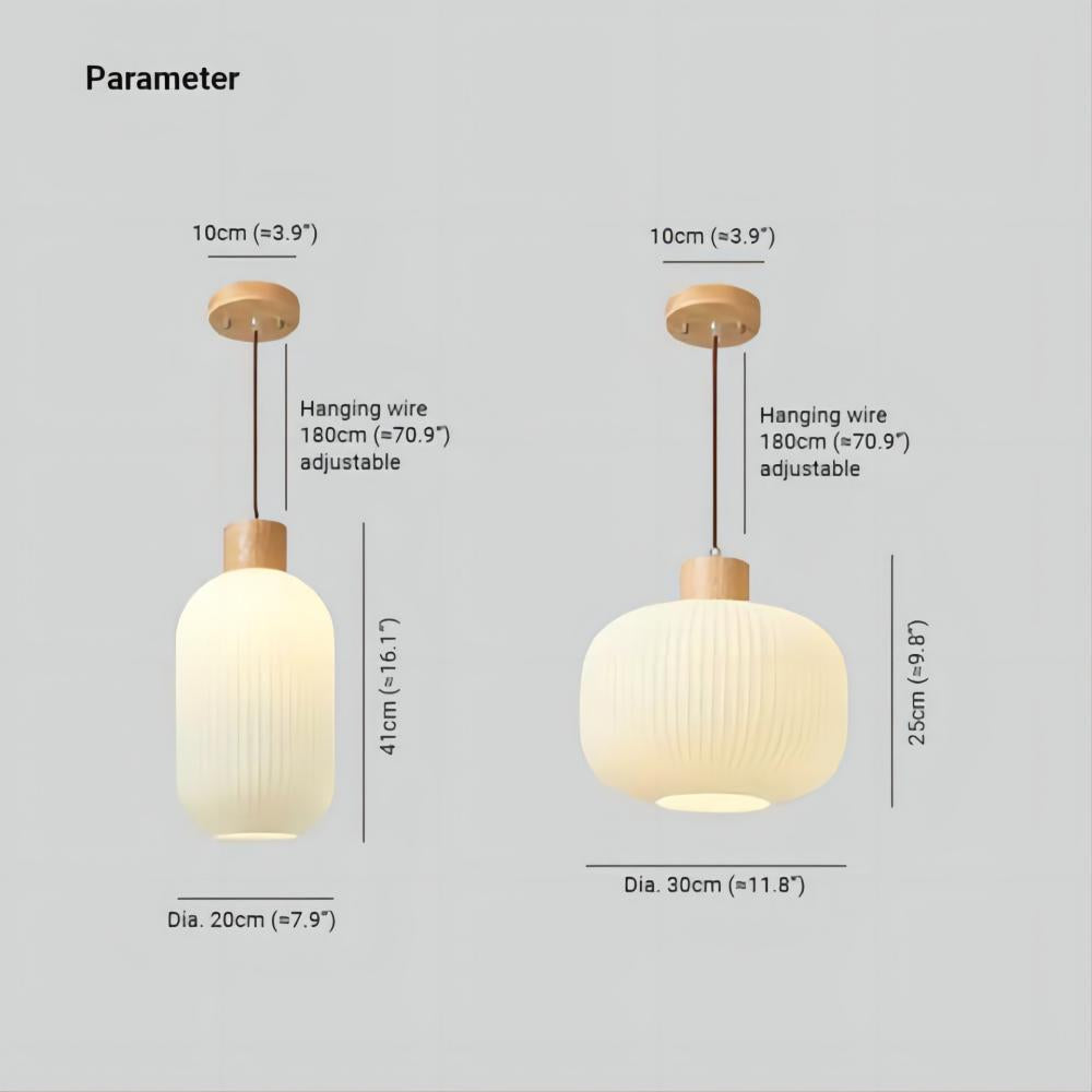 Muto Moderna Madera/Vidrio Lámpara Colgante Blanca