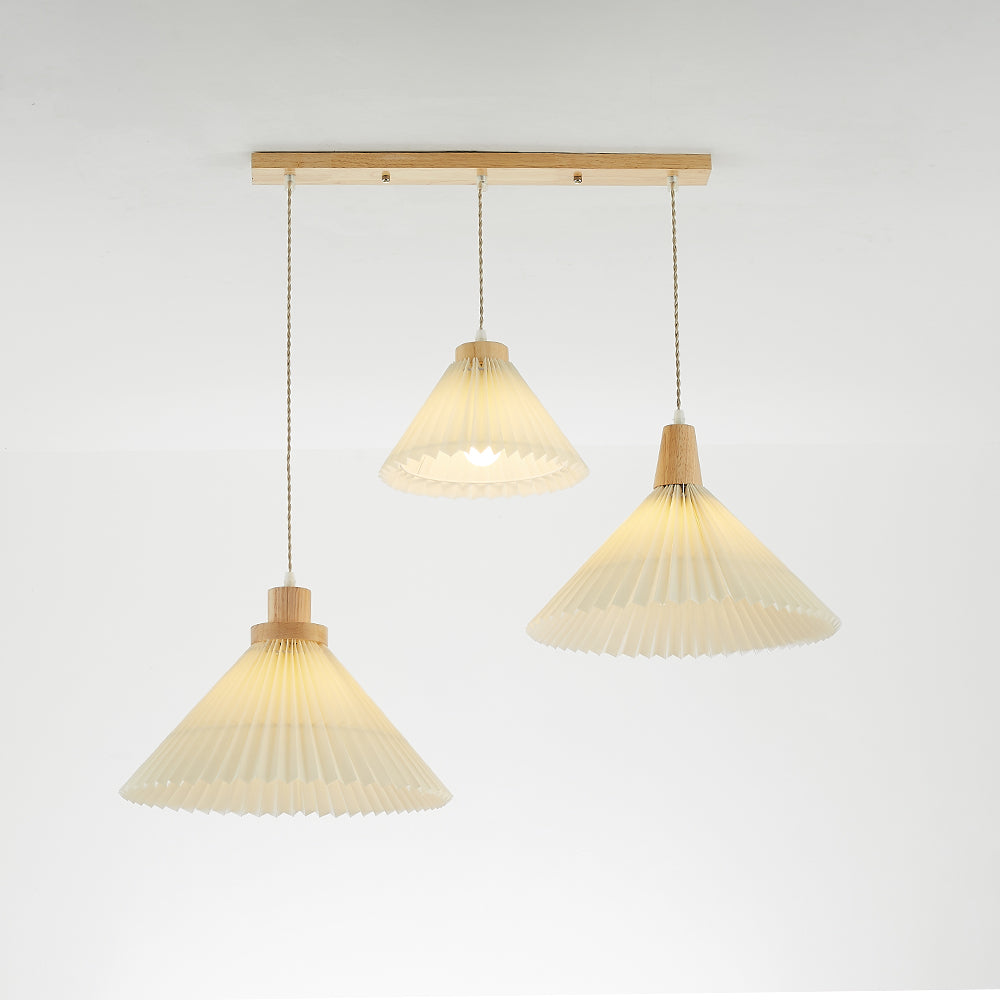 Muto Arte Paraguas Madera/PVC Lámpara Colgante Beige