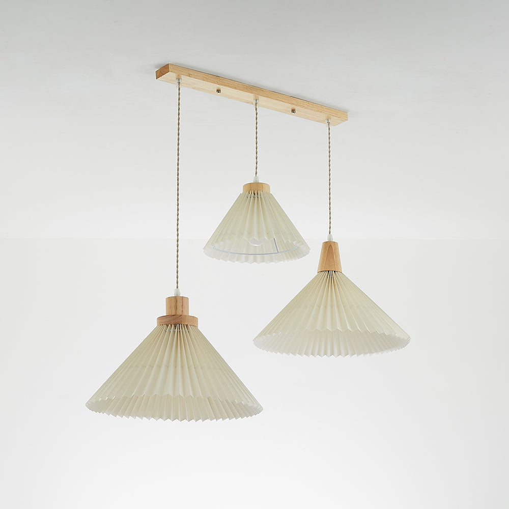 Muto Arte Paraguas Madera/PVC Lámpara Colgante Beige