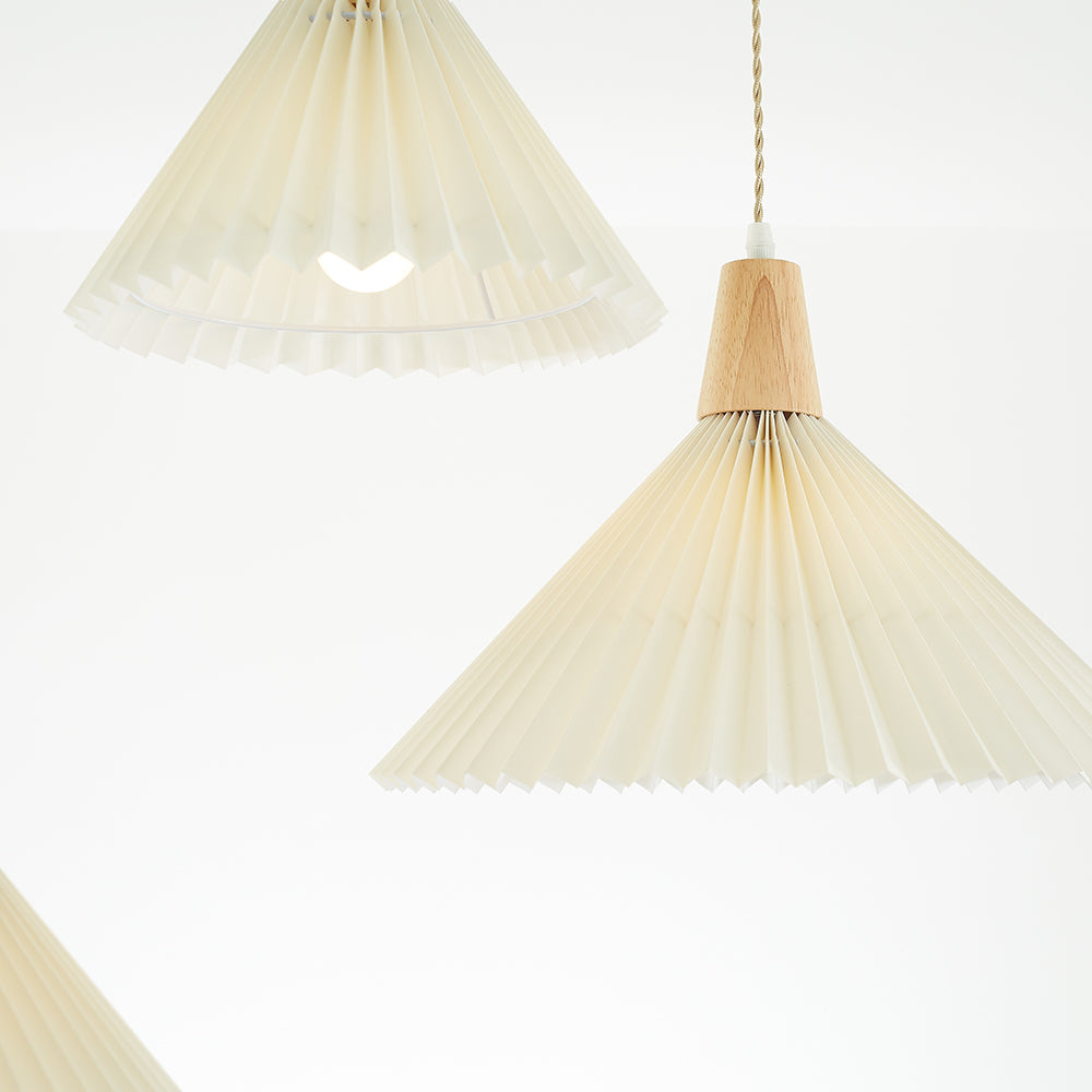 Muto Arte Paraguas Madera/PVC Lámpara Colgante Beige