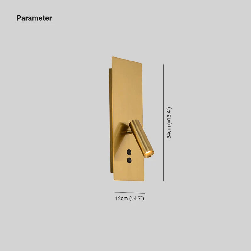 Ray Minimalita Foco Aplique de Pared Dorado/Negro/Blanco