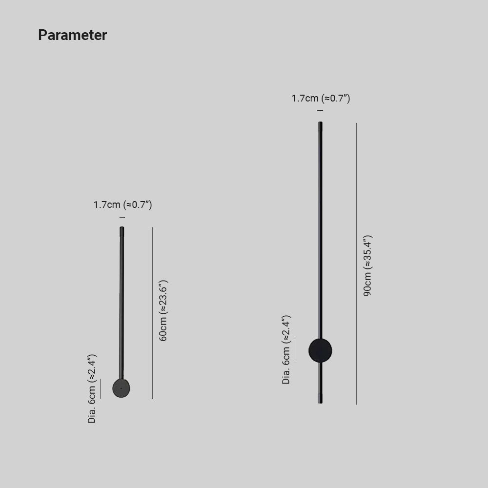 Ray Minimalista Lineal Metal Aplique de Pared Interior Negro