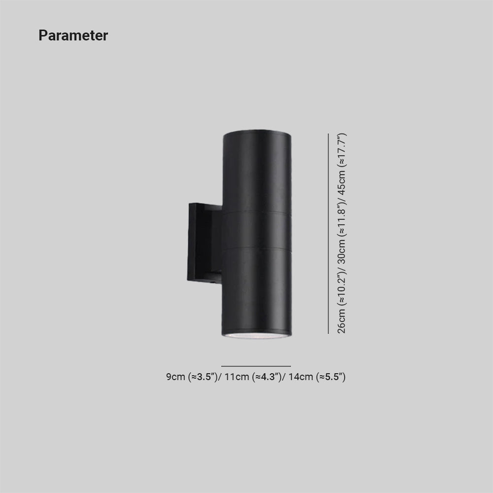 Ray Moderno Doble Foco Metal/Vidrio Aplique de Pared Negro