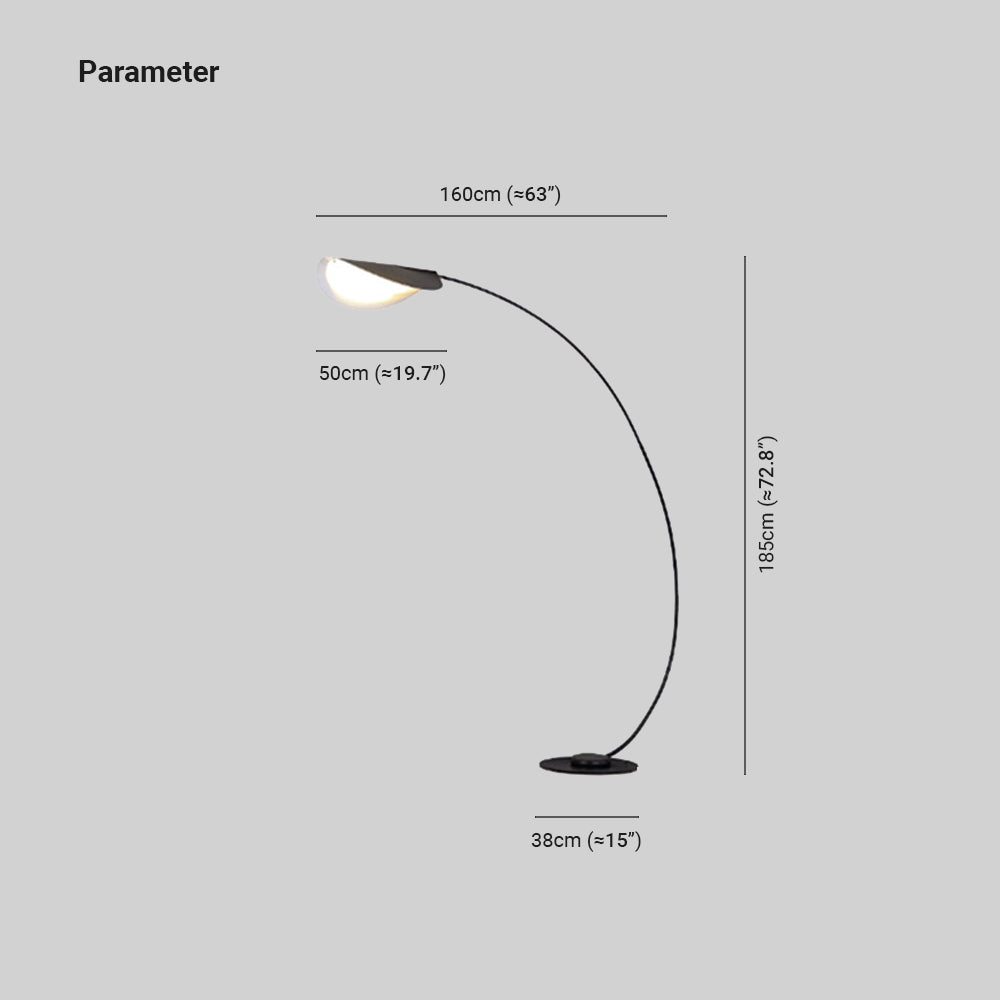 Mira Moderna Geométrica Metal LED Lámpara de Pie Negra