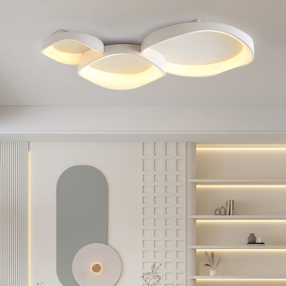 Arisha Moderna Cuenco Metal LED Lámpara de Techo Blanca