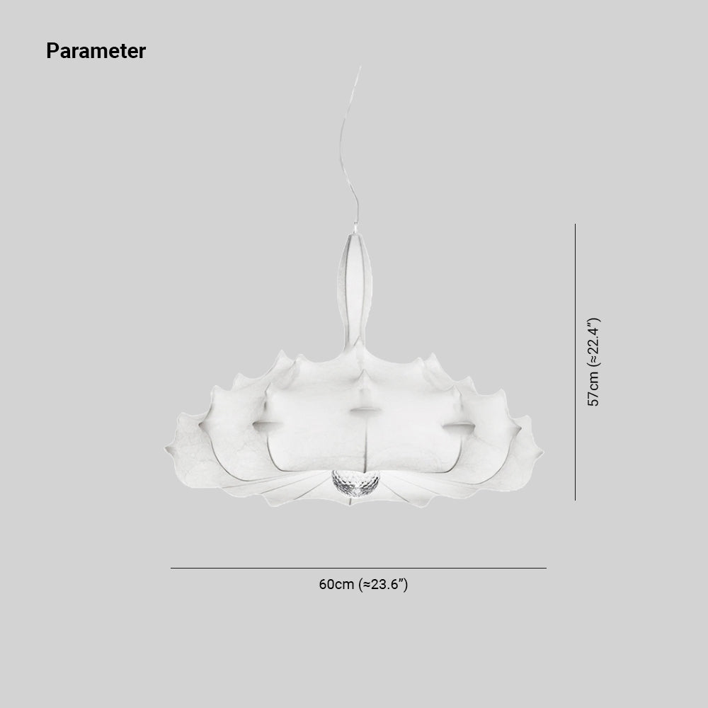 Ritta Moderna Metal/Seda Artificial Lámpara Colgante Blanca