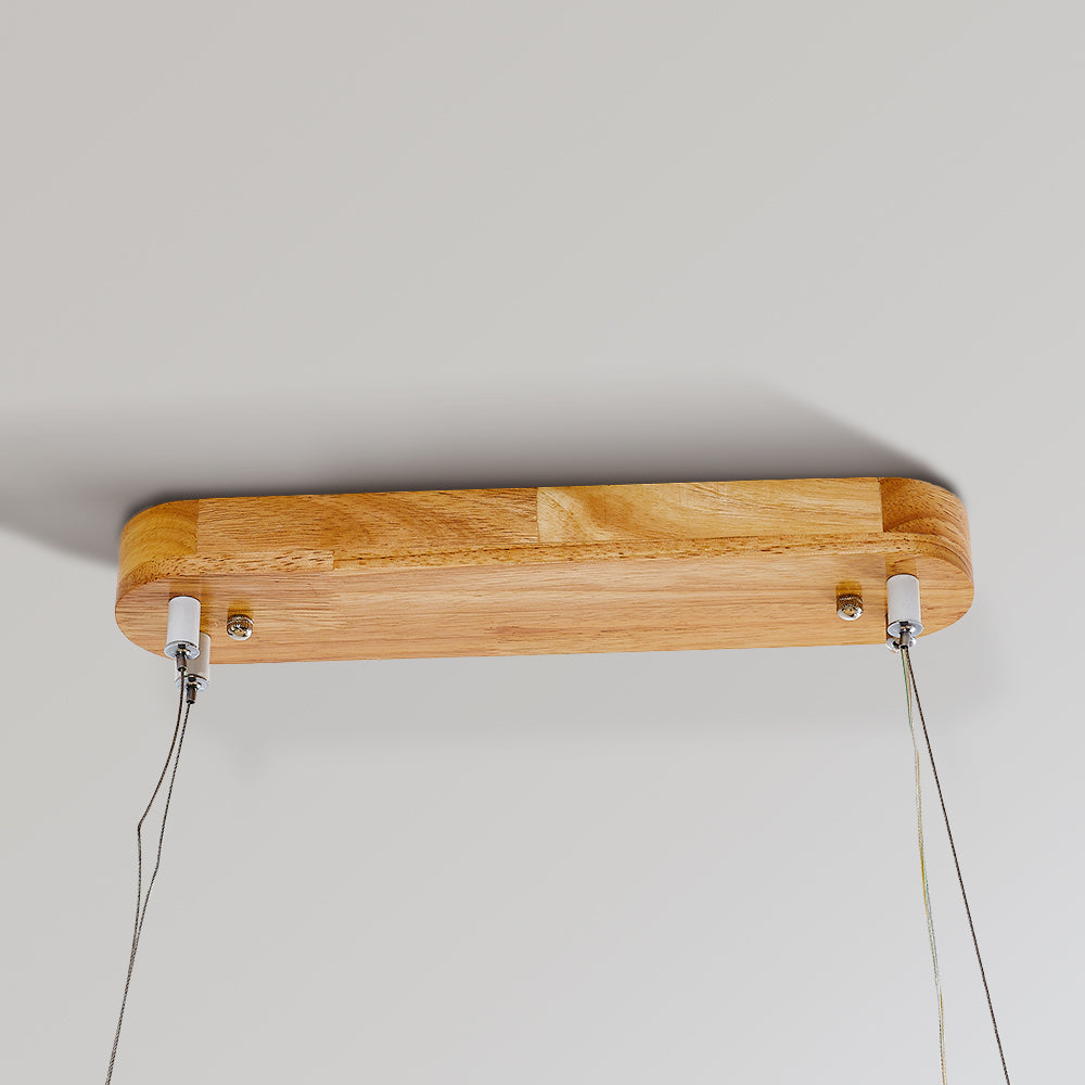 Muto Simple Nordica Ovalada Madera/Acrílico Lámpara Colgante Madera