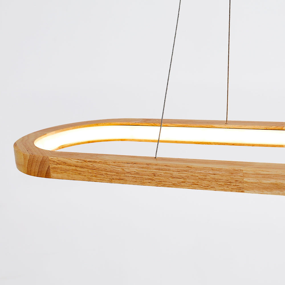 Muto Simple Nordica Ovalada Madera/Acrílico Lámpara Colgante Madera