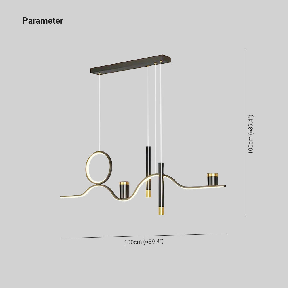 Arisha Moderna Lineal Estrella Metal Lámpara Colgante Negra