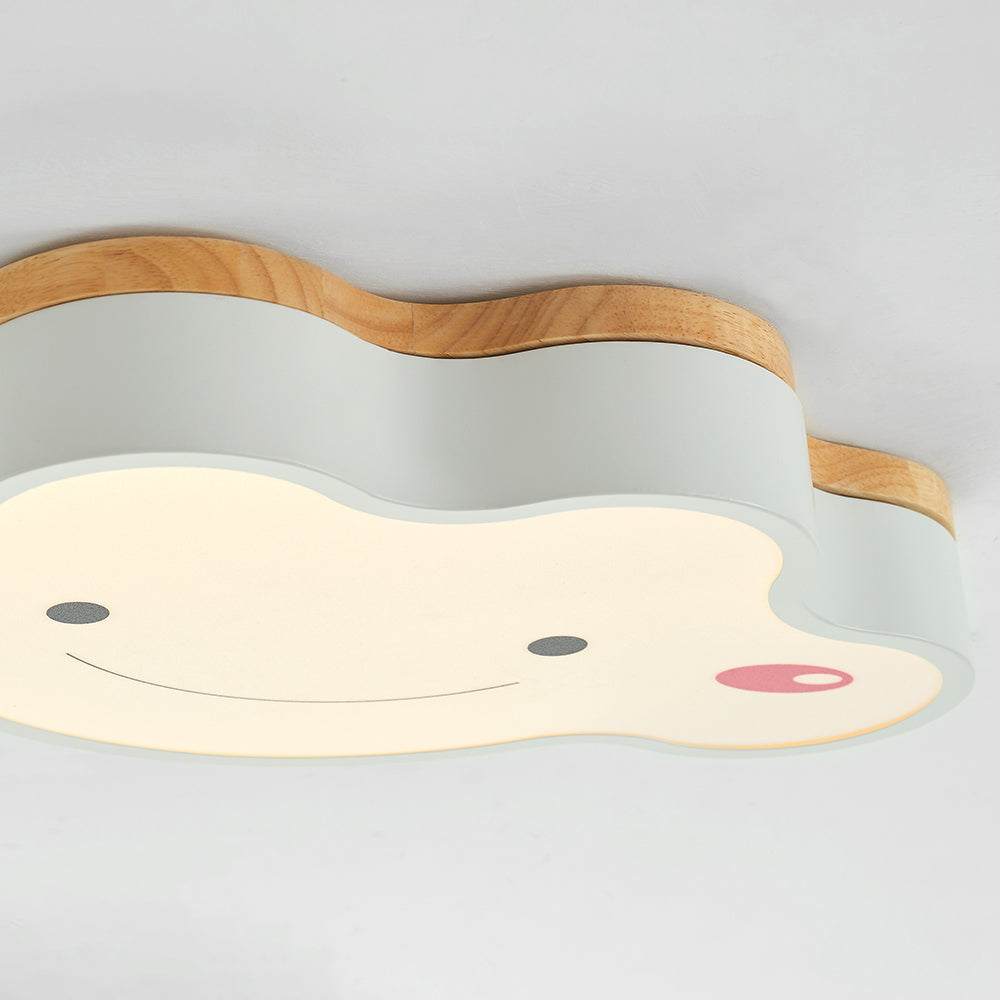 Arisha Decorativa Art Cloud Madera/Acrílico LED Lámpara de Techo Rosa/Verde/Blanca