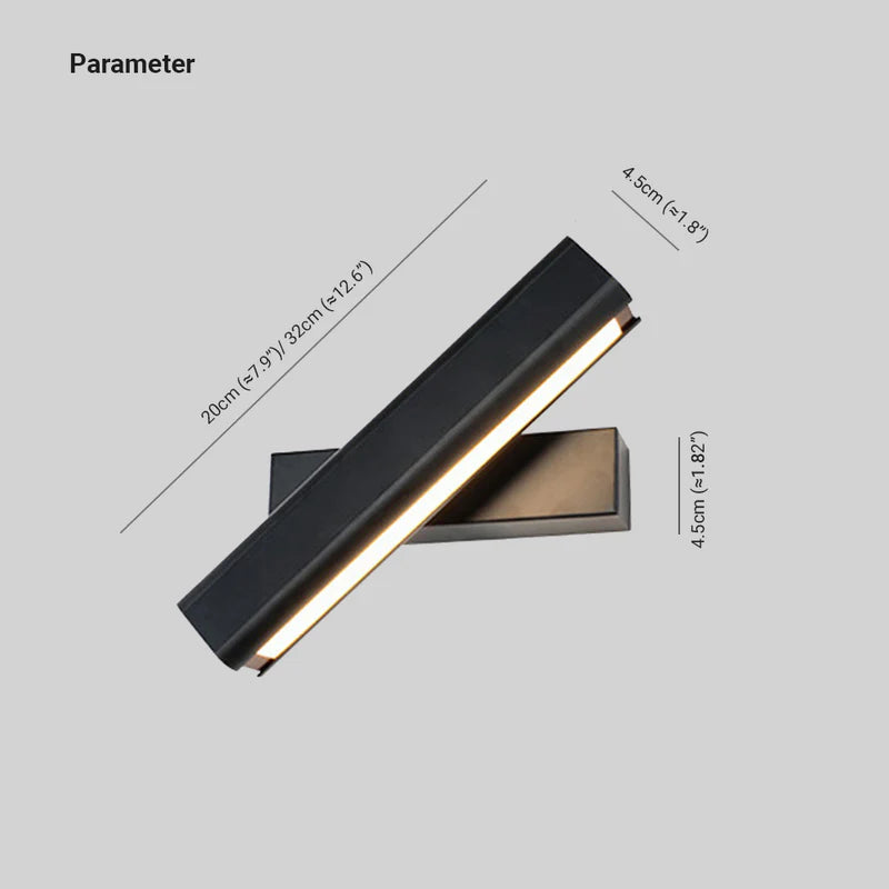 Arisha Moderna Rectángulo Metal LED Aplique de Pared Negra/Blanca