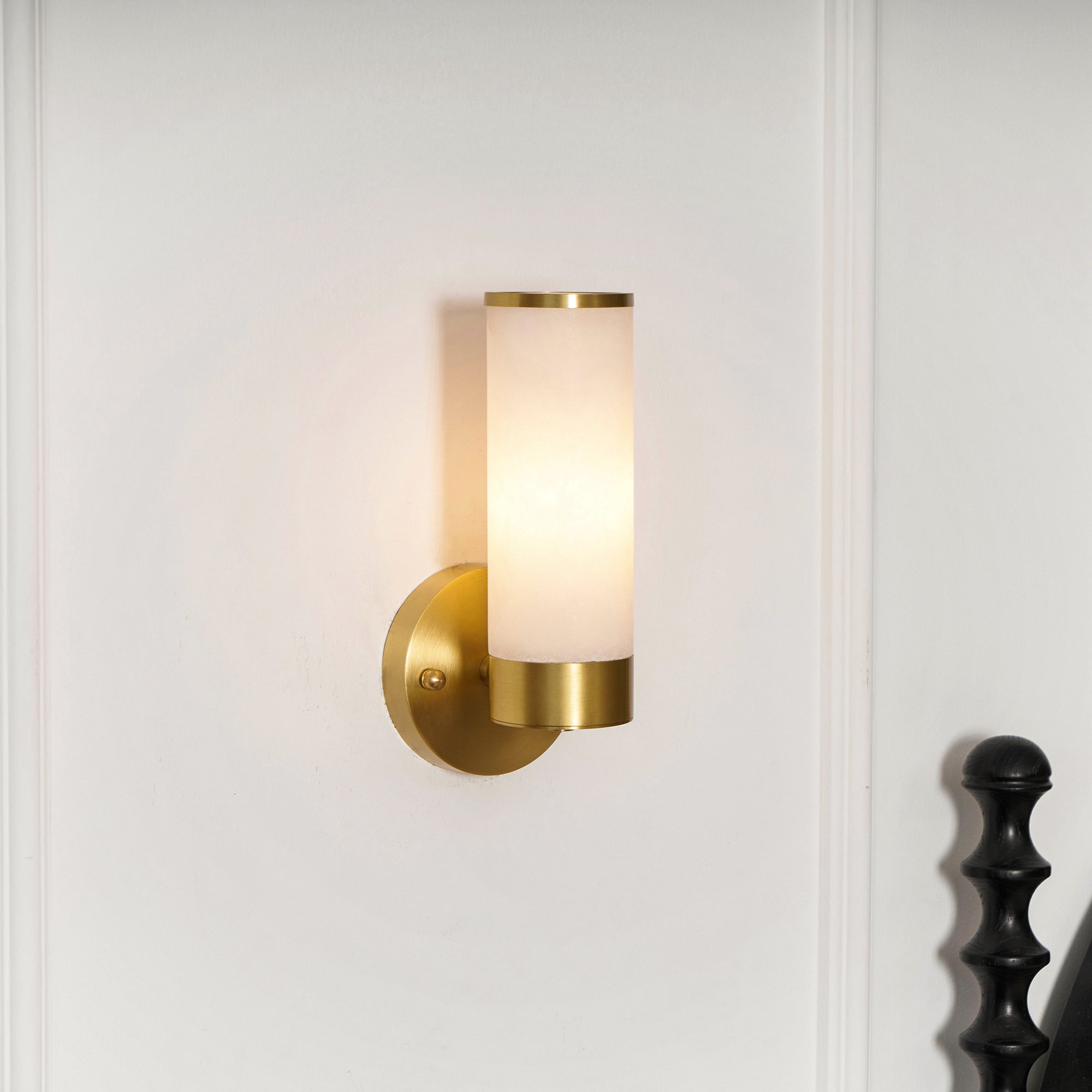 Olvynis Modern Minimalist Brass Alabaster Wall Lamp - Lamp Copper