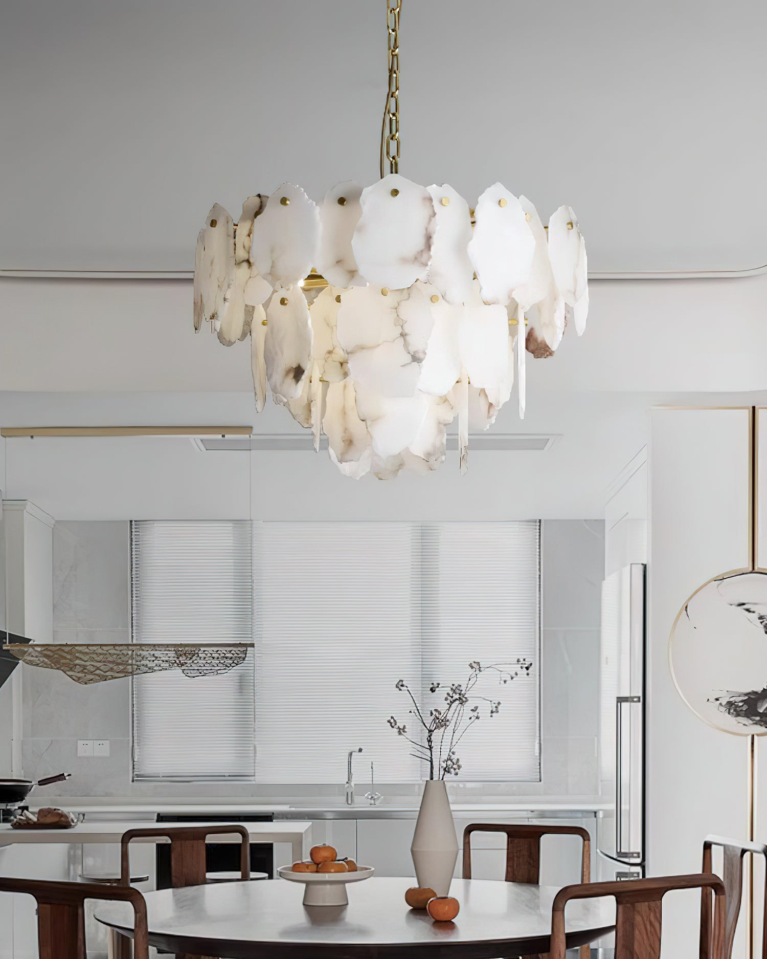 Leon Alabaster Chandelier Layered Stone Slices - Letslighting