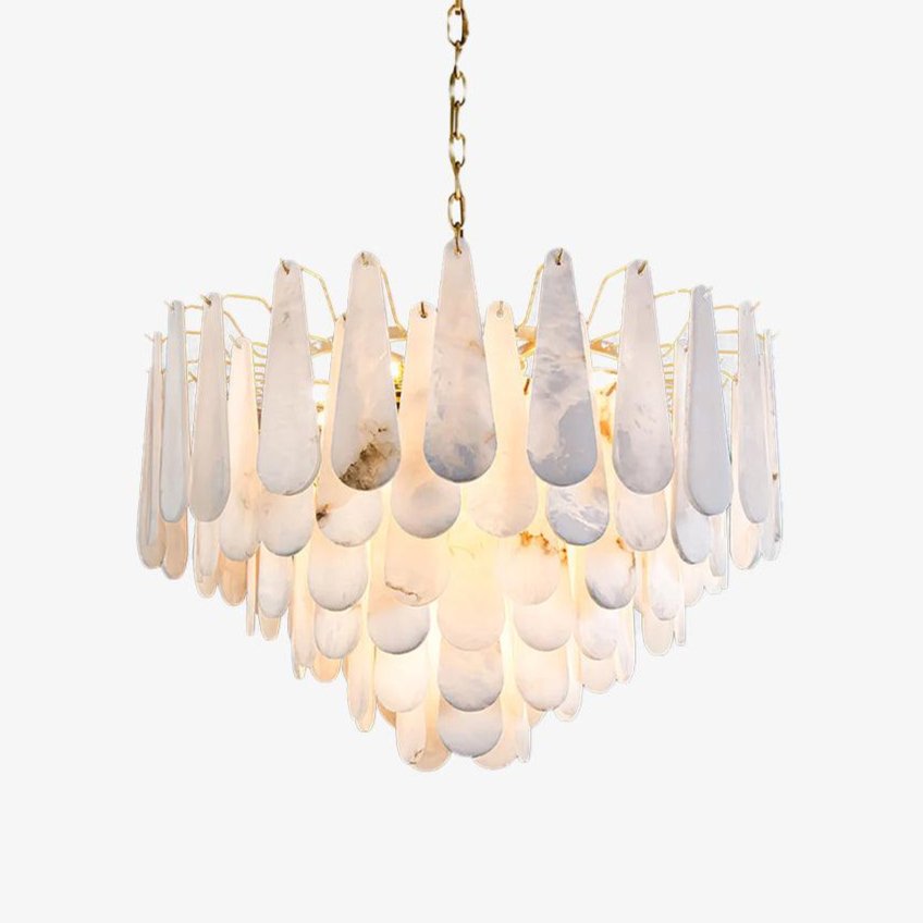 Ucararae Teardrop Alabaster Chandelier - Letslighting