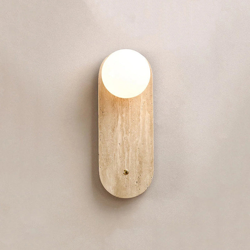 Zeshaen Modern Minimalist Travertine Glass Wall Lamp - Lamp Copper