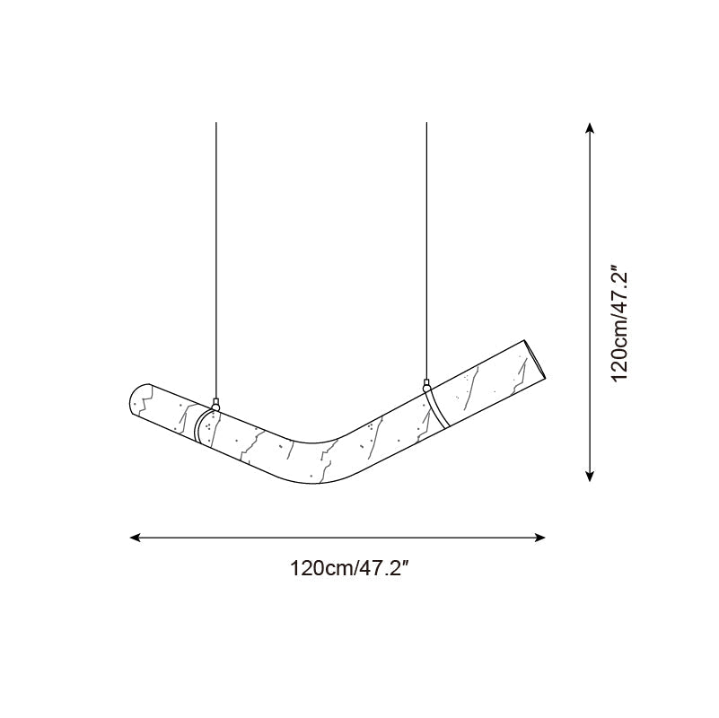 Liberty Chandelier Curved Alabaster Ribbon Silhouette - Letslighting