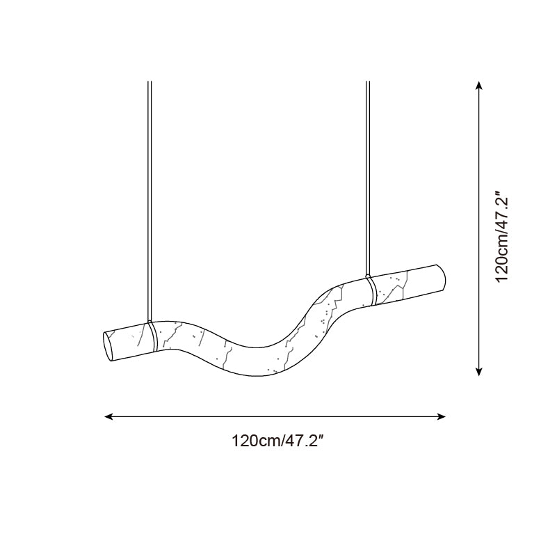 Liberty Chandelier Curved Alabaster Ribbon Silhouette - Letslighting