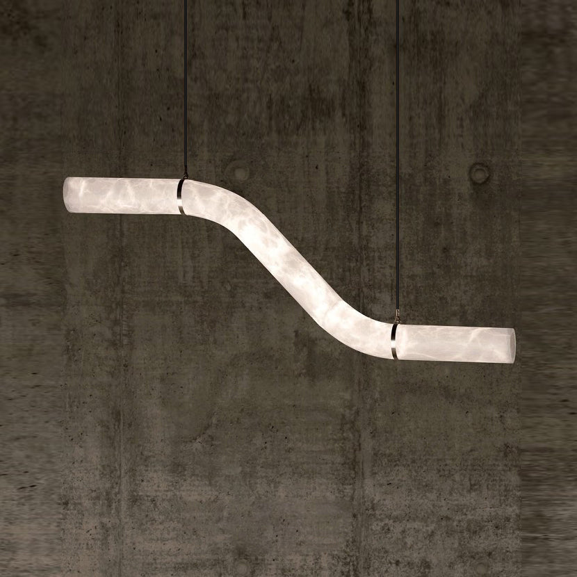 Errina Minimalist Premium Elegance Alabaster Pendant Light - Lamp Copper