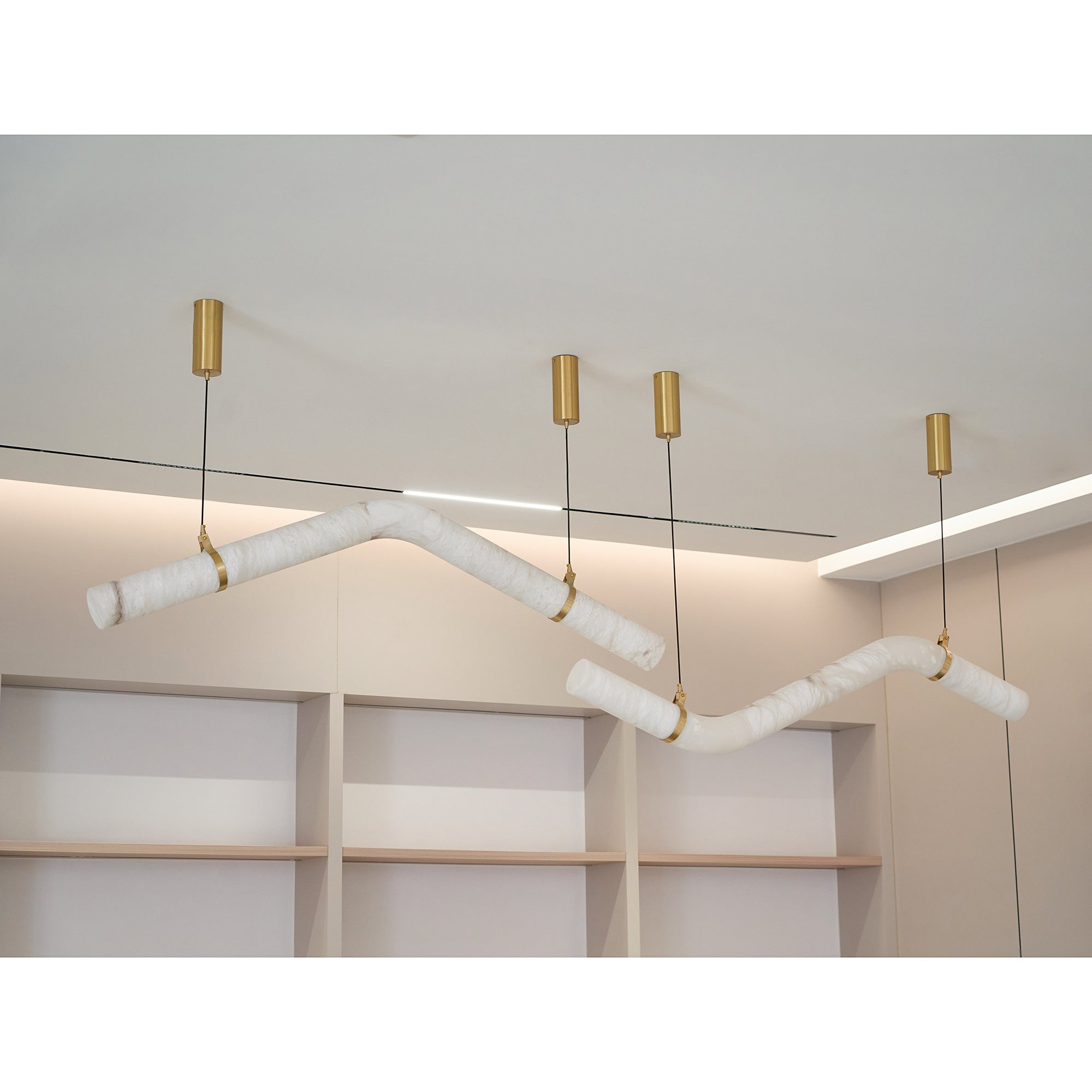 Errina Minimalist Premium Elegance Alabaster Pendant Light - Lamp Copper