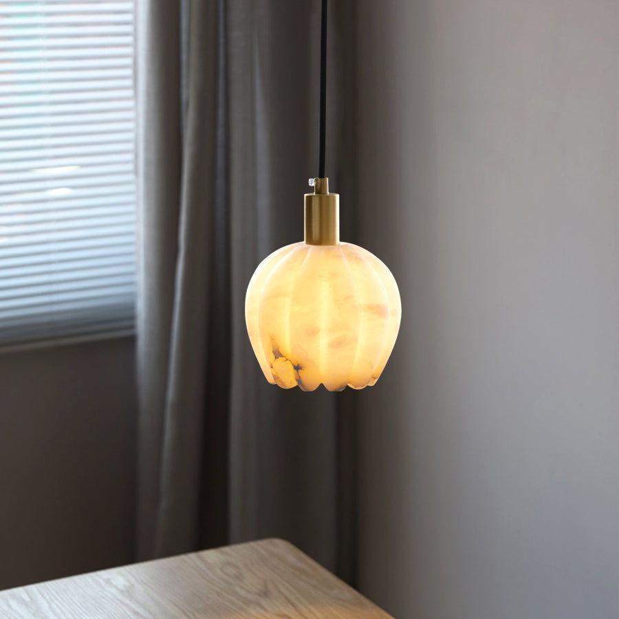 Ritta Pendant Light Flower-shaped Alabaster