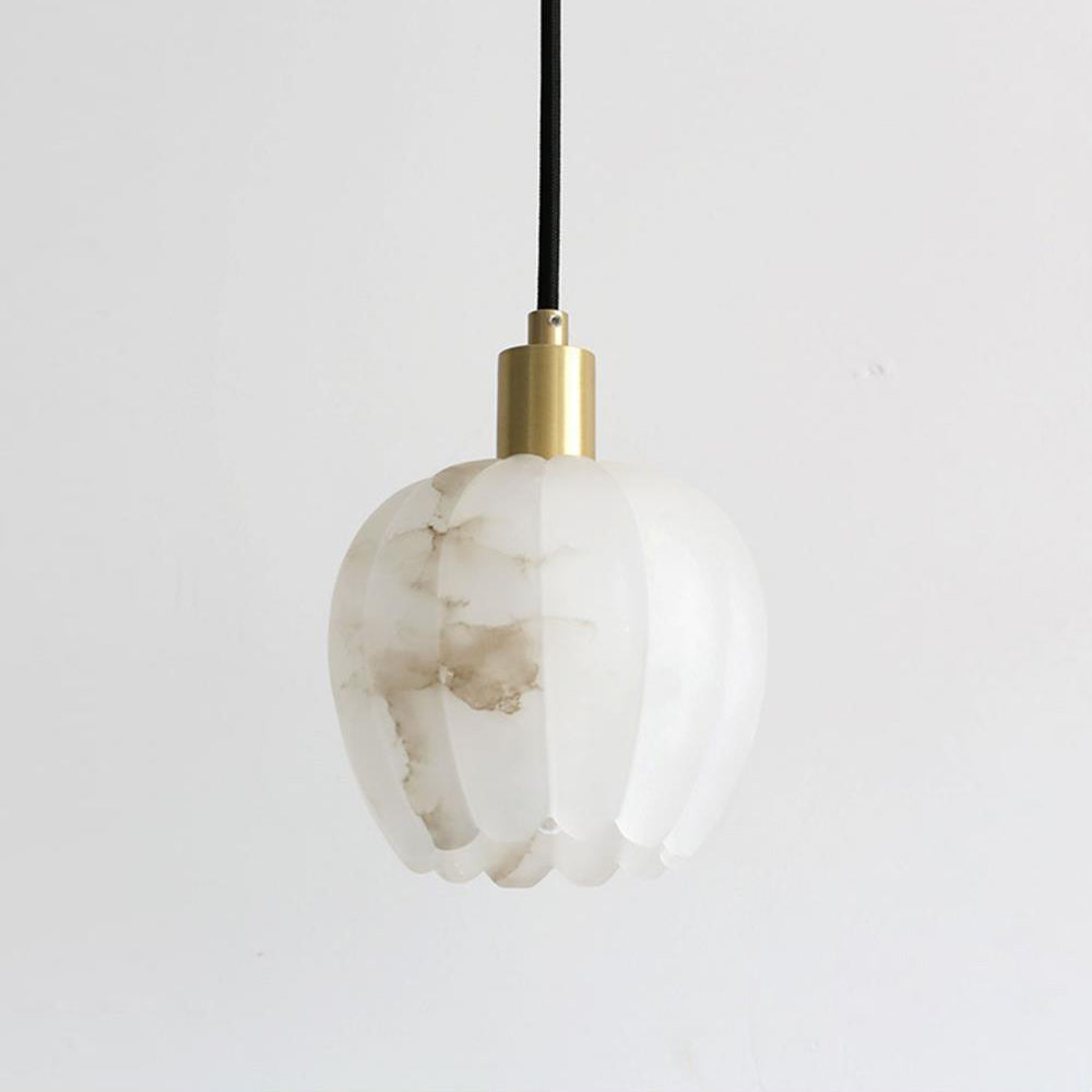 Olraeos Modern Minimalist Brass Alabaster Pendant Light - Lamp Copper